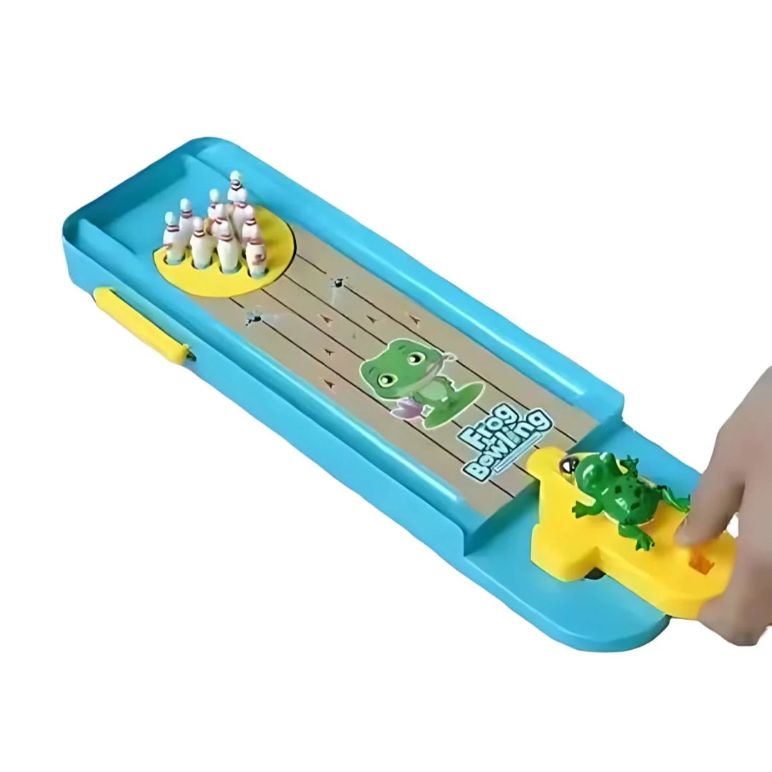 FroloRoll - Mini zestaw do gry w kręgle w kształcie żaby dla dzieci w wieku od 4 lat