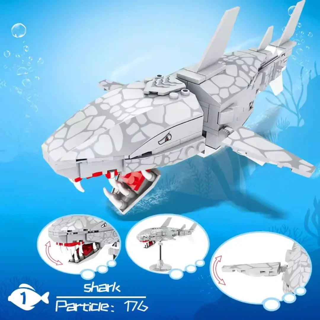 AquaBricks – Zestaw klocków „Zwierzęta oceaniczne” dla dzieci w wieku 6+
