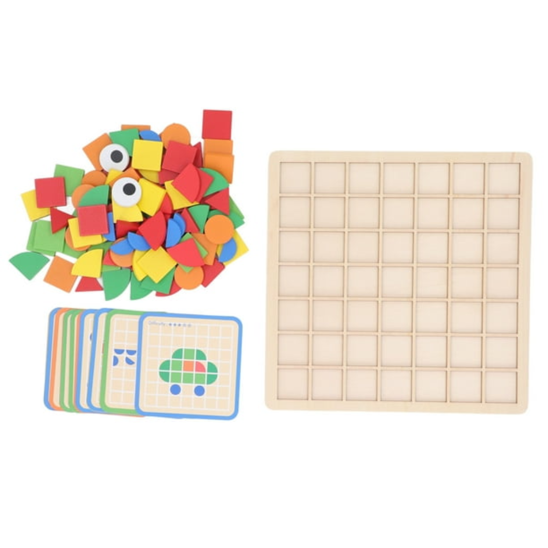 PatternPlay edukacyjna drewniana układanka z kształtami dla dzieci w wieku od 3 lat