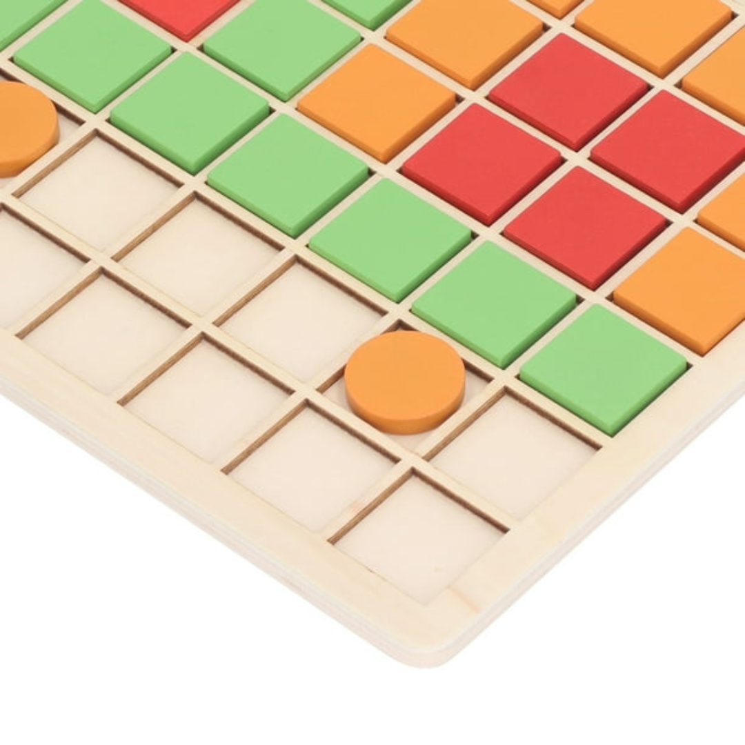 PatternPlay edukacyjna drewniana układanka z kształtami dla dzieci w wieku od 3 lat