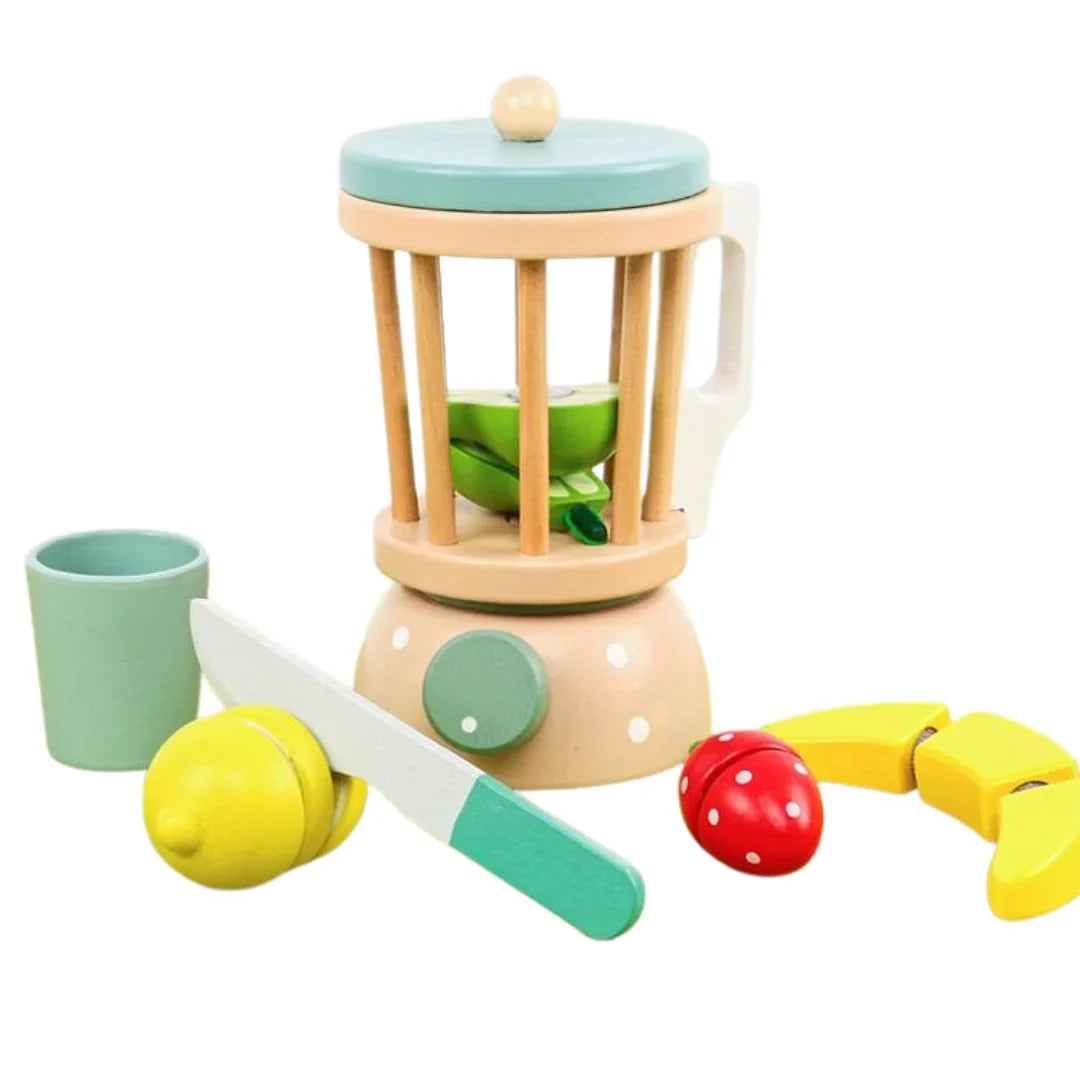 FruitWhirl – drewniana zabawka-blender Montessori dla dzieci w wieku 3+ lat – zachęca do zdrowej, kreatywnej zabawy