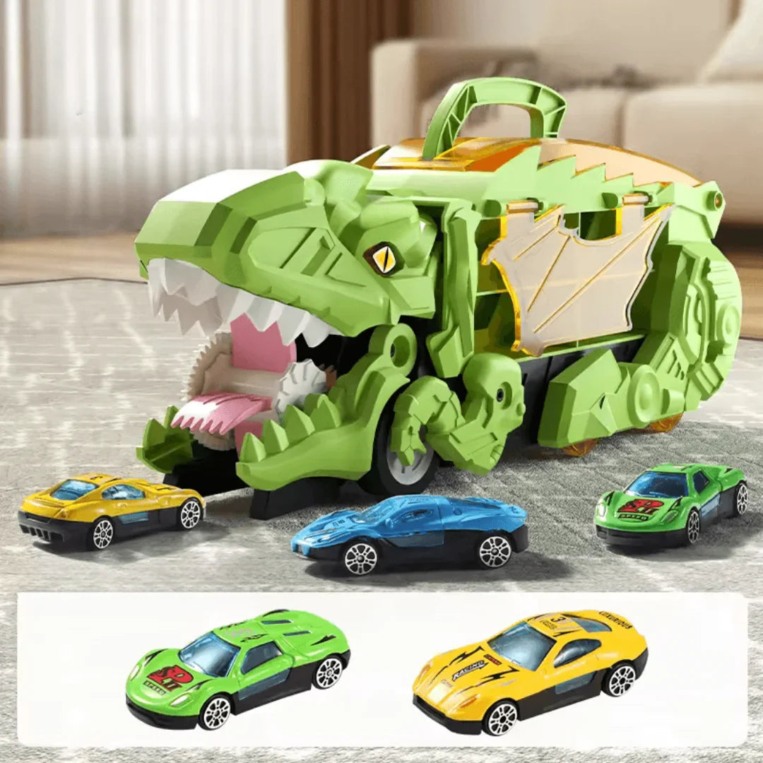 Dino Drive– Samochodzik-zabawka w kształcie dinozaura dla dzieci w wieku 3+ lat – interaktywna zabawa i nauka