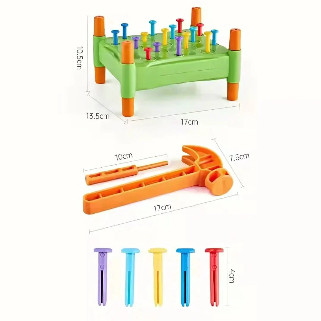 Zestaw do zabawy NailPop | Hammer Tap wykonany z plastiku dla dzieci w wieku 3+