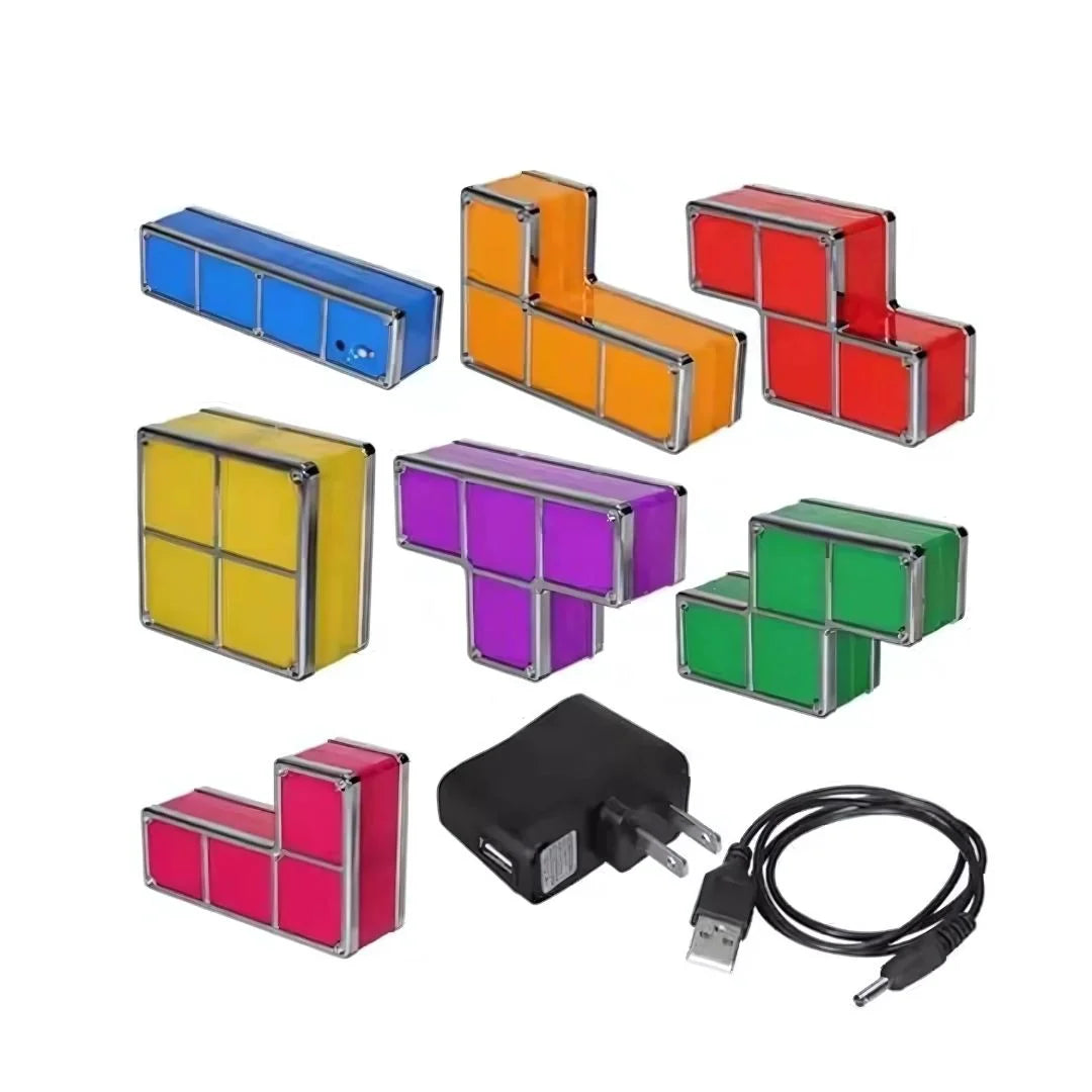 PixelGlow – składana lampka nocna Tetris dla dzieci w wieku 6+