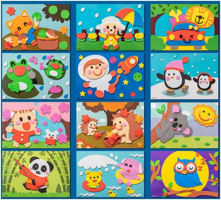 StickerPuzzles - Rękodzieło Rękodzieło Puzzle Zabawki Filc Tkanina Naklejka