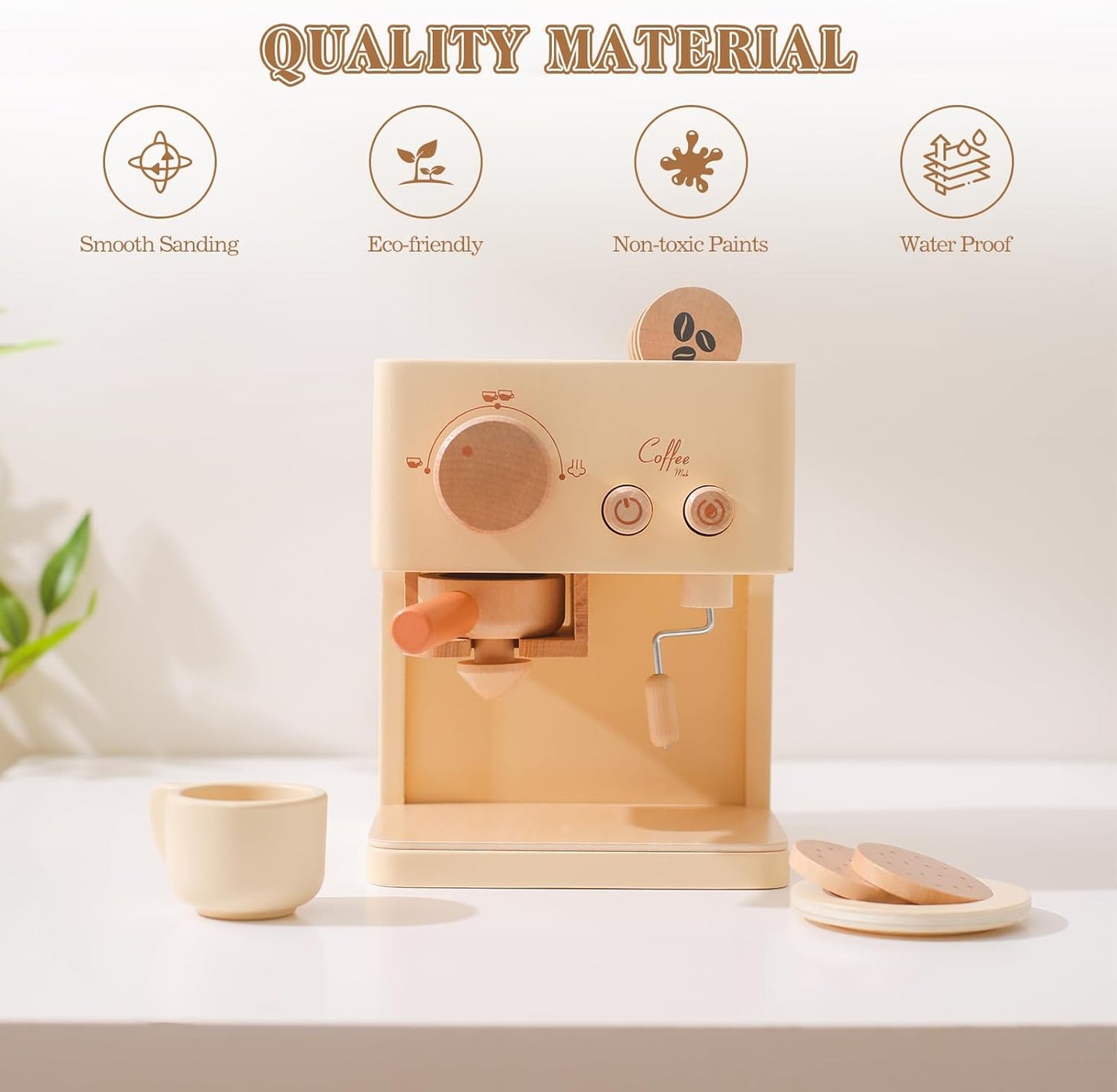 Drewniany zestaw do parzenia kawy i herbaty BrewBuddies – odgrywanie ról – wiek 3+