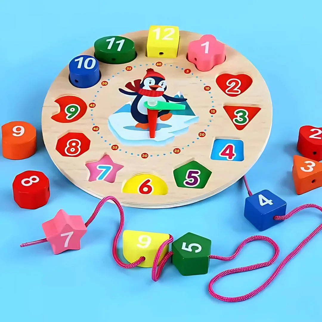 TickTocky– Drewniany zegar edukacyjny dla dzieci w wieku od 3 lat | Naucz się mówić o godzinie