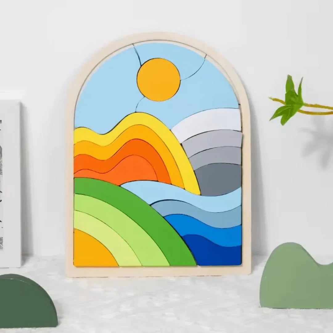 RainbowNets– Drewniane klocki-puzzle dla dzieci w wieku 3+ lat – rozwijają kreatywność