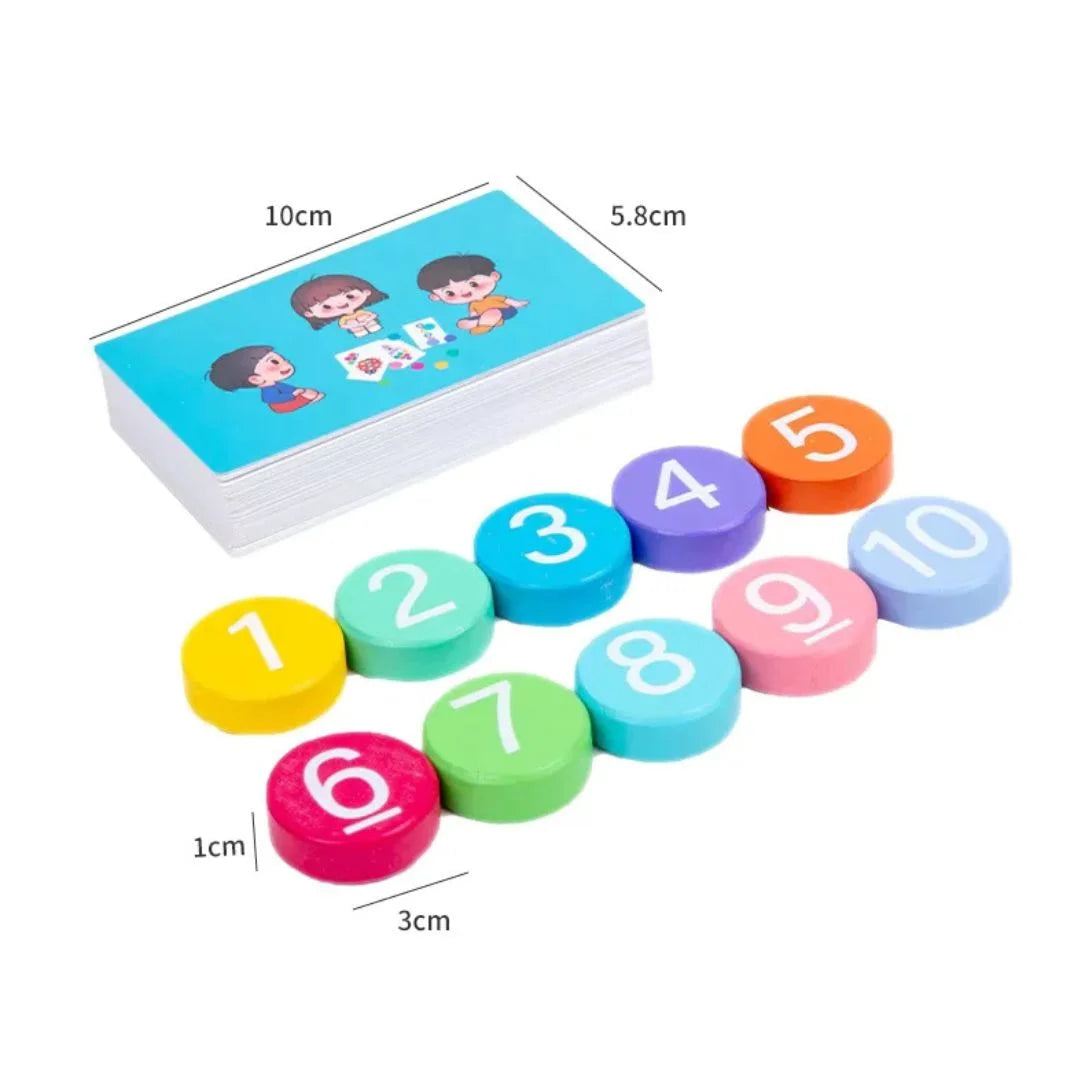Drewniane żetony do liczenia i arytmetyki CountCaps – Montessori Learning – od 4 lat