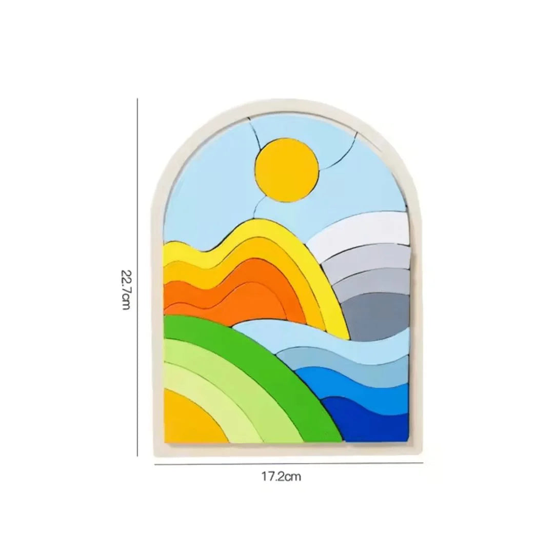 RainbowNets– Drewniane klocki-puzzle dla dzieci w wieku 3+ lat – rozwijają kreatywność