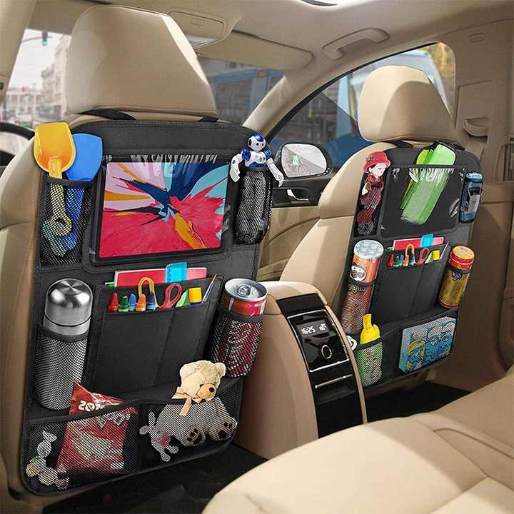 RideTidy – Organizer na tylne siedzenie samochodu z uchwytem na tablet i kieszeniami do przechowywania – dla dzieci w wieku 3+
