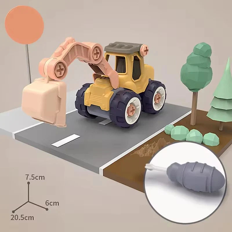 Zestaw BuildCrew Mini pojazd inżynieryjny z koparką i ładowarką – dla dzieci w wieku 3+