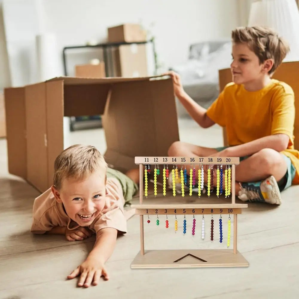 Drabinka z koralikami do liczenia Montessori – liczenie i arytmetyka – od 3 lat