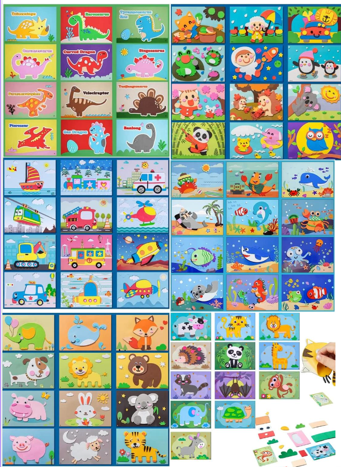 StickerPuzzles - Rękodzieło Rękodzieło Puzzle Zabawki Filc Tkanina Naklejka