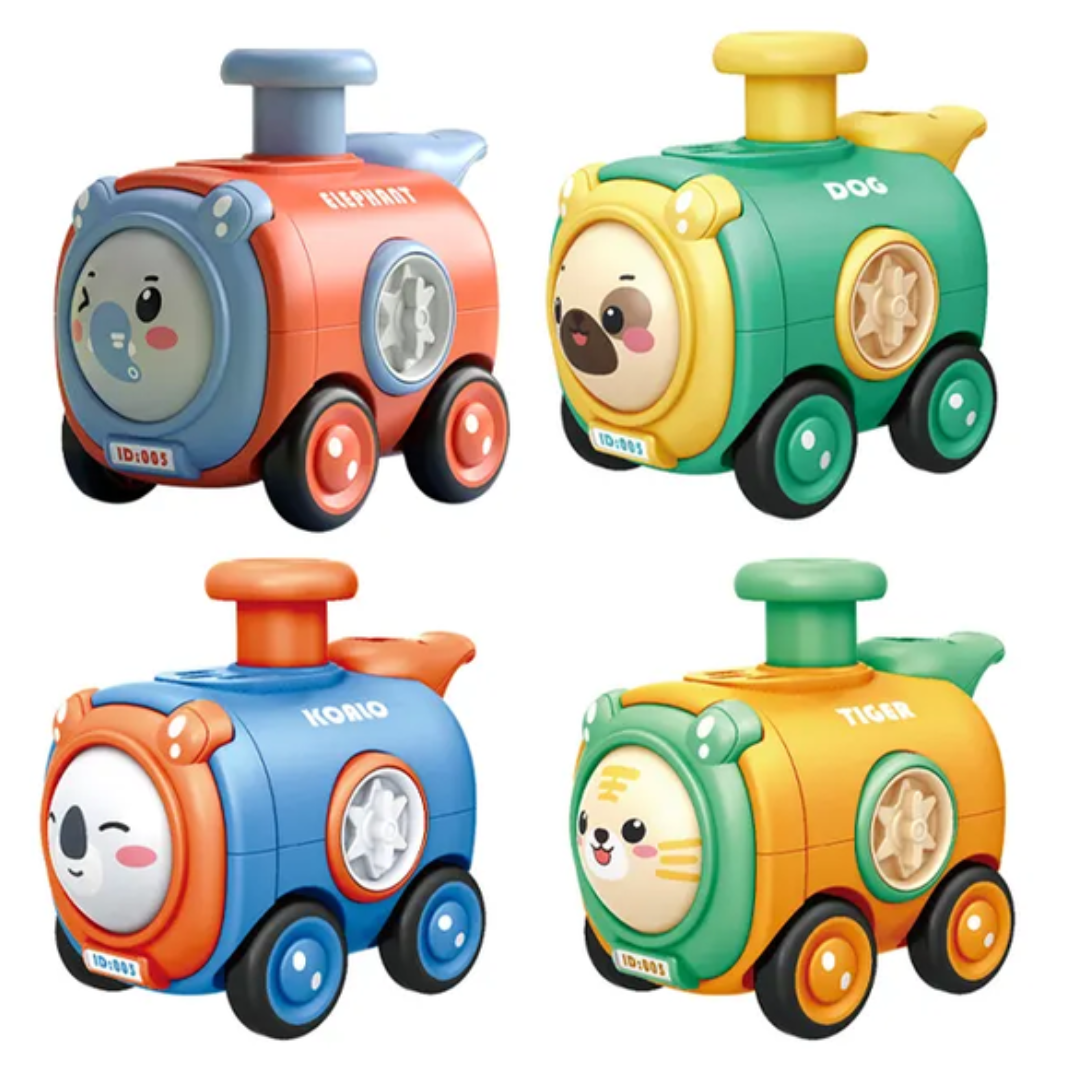 Whimsy Wheels – interaktywna zabawka w kształcie pociągu ze zwierzętami dla dzieci w wieku od 2 lat – gwiżdż, zmieniaj i odkrywaj