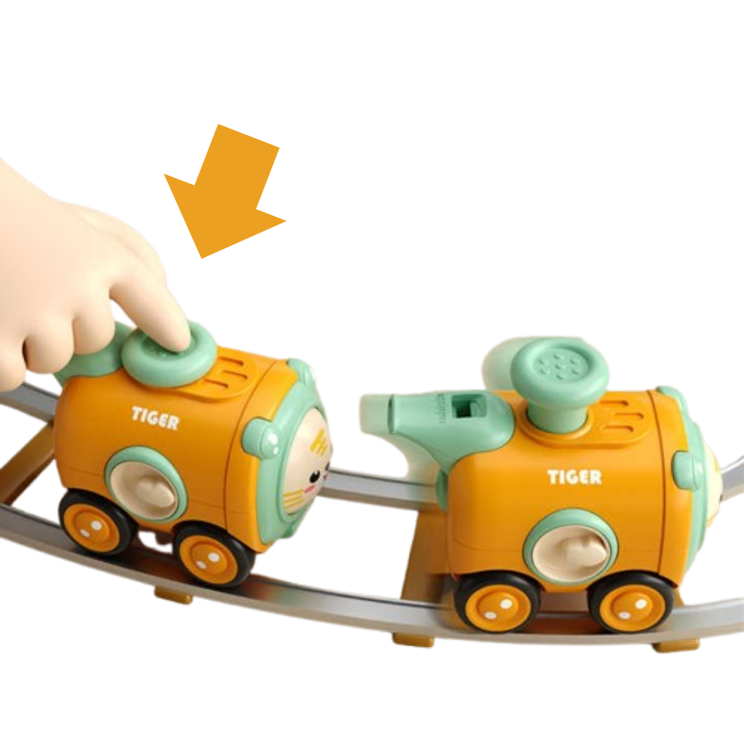 Whimsy Wheels – interaktywna zabawka w kształcie pociągu ze zwierzętami dla dzieci w wieku od 2 lat – gwiżdż, zmieniaj i odkrywaj