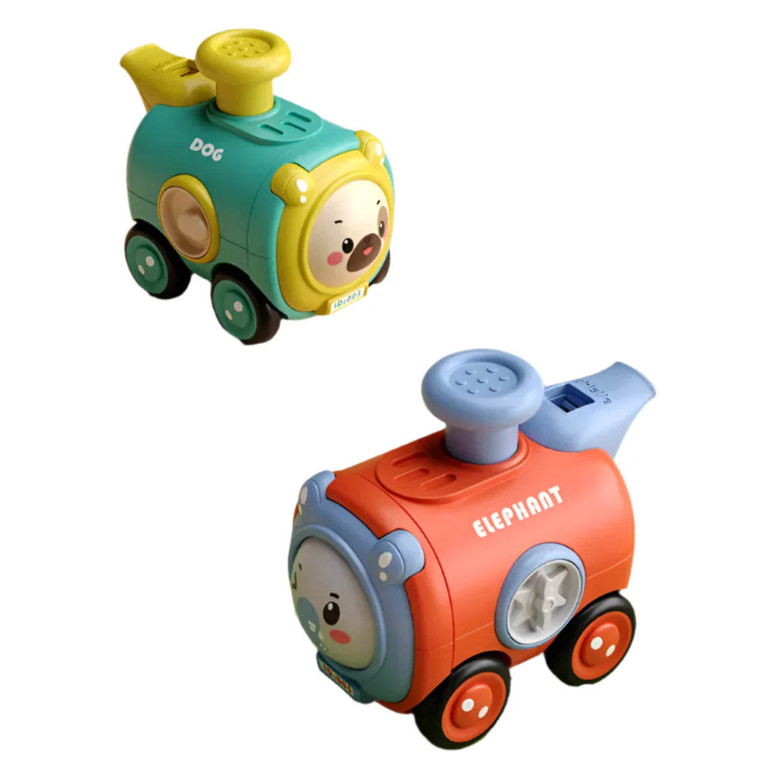Whimsy Wheels – interaktywna zabawka w kształcie pociągu ze zwierzętami dla dzieci w wieku od 2 lat – gwiżdż, zmieniaj i odkrywaj
