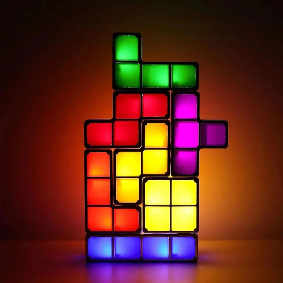 PixelGlow – składana lampka nocna Tetris dla dzieci w wieku 6+