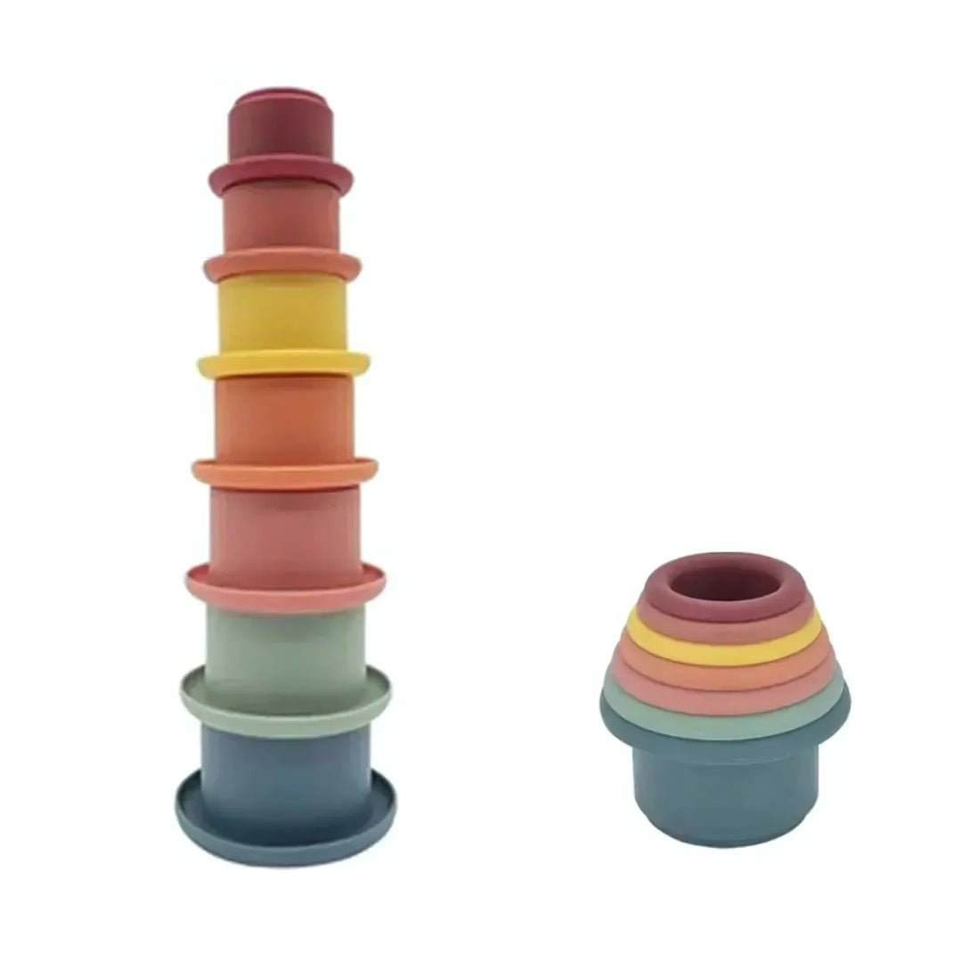 NestieCups – Montessori – Kubeczki do układania w stosy dla dzieci od 1 roku życia – wspomagają rozwój małej motoryki i wczesnej orientacji przestrzennej
