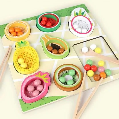 FruityMatch – Drewniana gra w sortowanie owoców dla dzieci w wieku 3+ lat