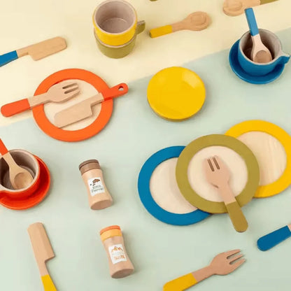 Tiny Chef – Drewniany zestaw kuchenny dla dzieci w wieku 3+ lat – zachęca do kreatywnej zabawy
