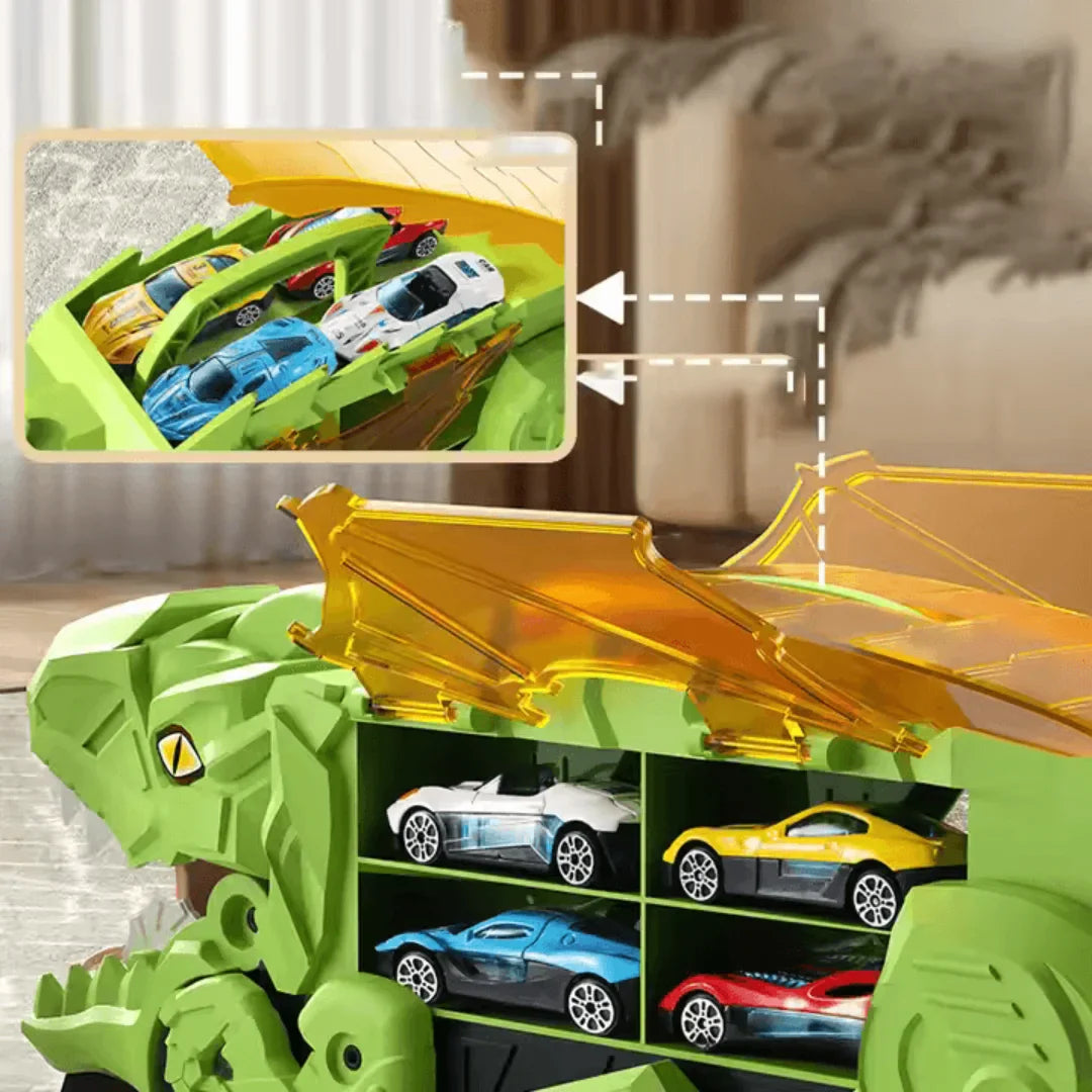 Dino Drive– Samochodzik-zabawka w kształcie dinozaura dla dzieci w wieku 3+ lat – interaktywna zabawa i nauka