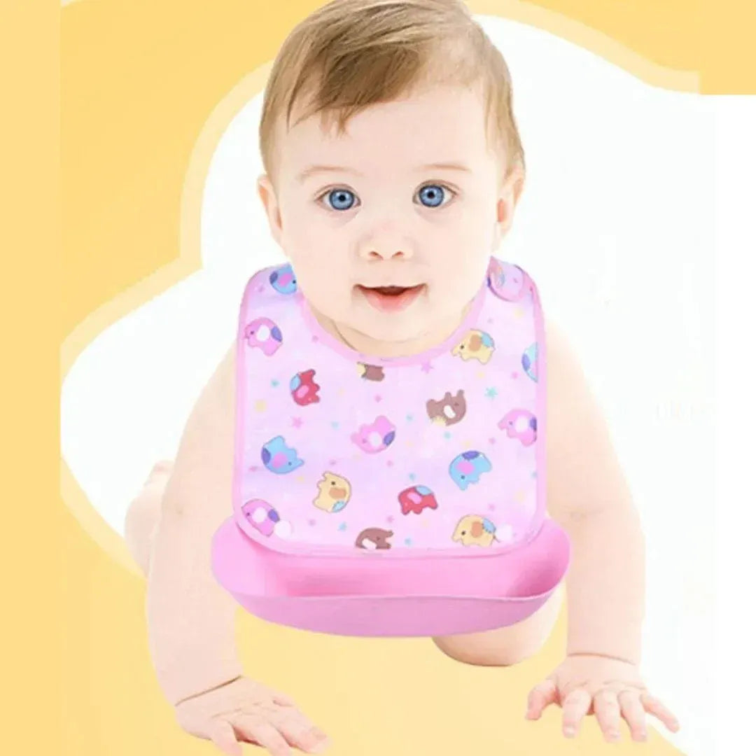 NibbleCatcher – silikonowy śliniaczek dla niemowląt z tacką do chwytania dla dzieci od 6. miesiąca życia – wspiera samodzielne jedzenie i posiłki bez bałaganu