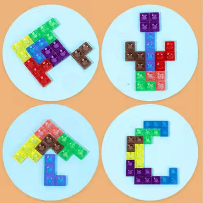 PuzzleNest – Drewniana układanka Tetris 3D dla dzieci w wieku 3+ lat – poprawia orientację przestrzenną
