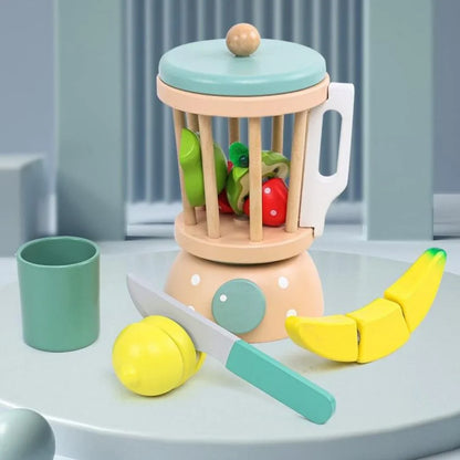 FruitWhirl – drewniana zabawka-blender Montessori dla dzieci w wieku 3+ lat – zachęca do zdrowej, kreatywnej zabawy
