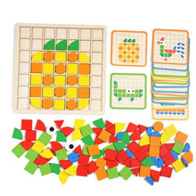 PatternPlay edukacyjna drewniana układanka z kształtami dla dzieci w wieku od 3 lat