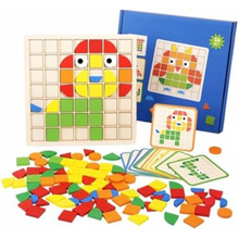 PatternPlay edukacyjna drewniana układanka z kształtami dla dzieci w wieku od 3 lat