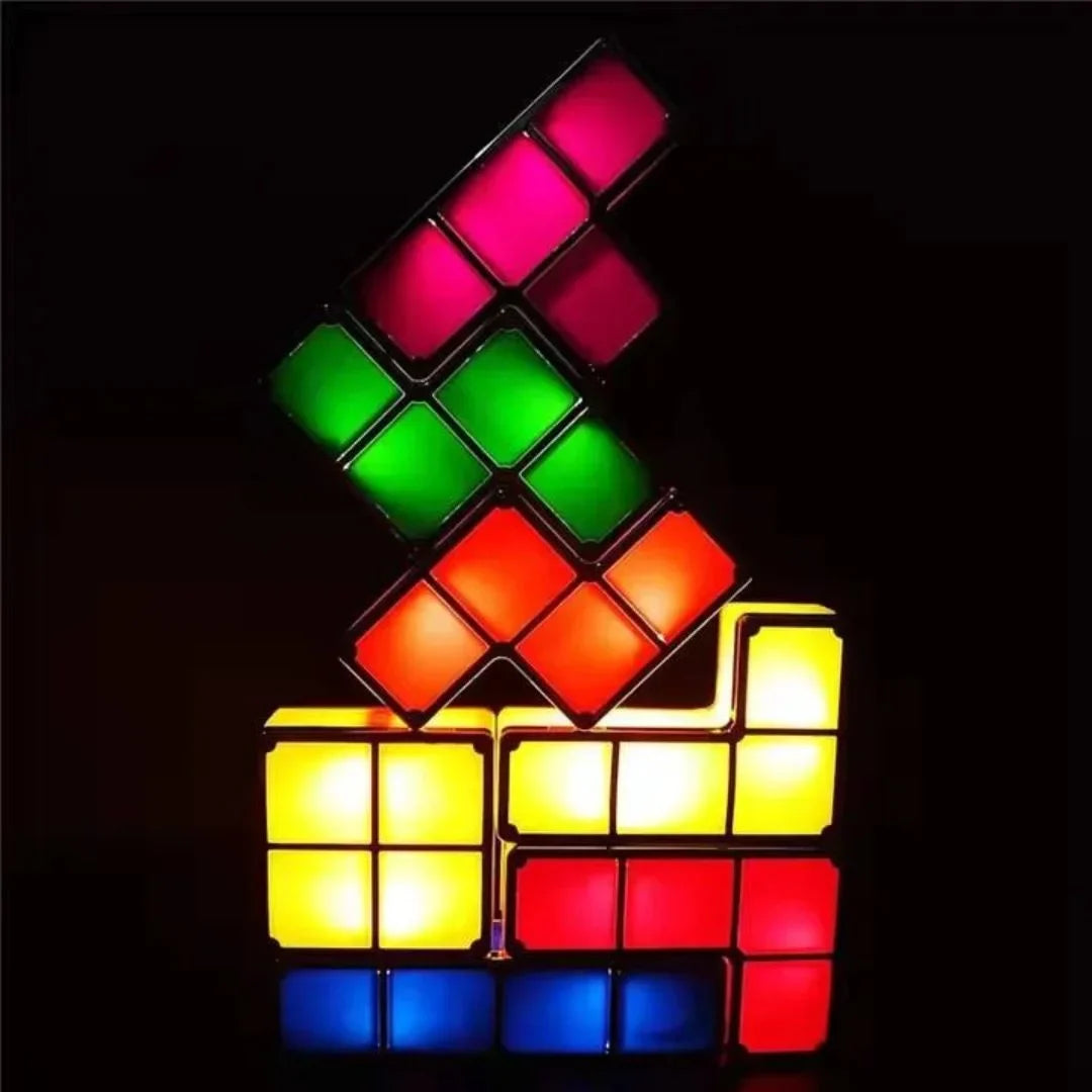 PixelGlow – składana lampka nocna Tetris dla dzieci w wieku 6+