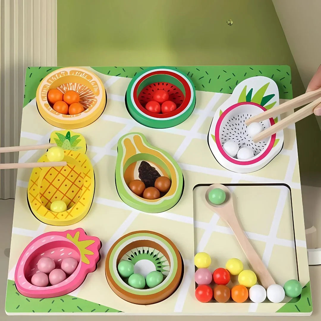 FruityMatch – Drewniana gra w sortowanie owoców dla dzieci w wieku 3+ lat