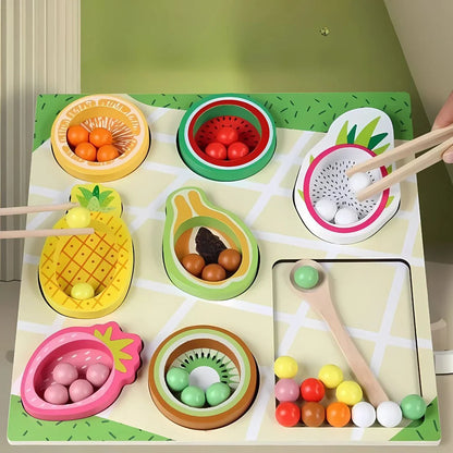 FruityMatch – Drewniana gra w sortowanie owoców dla dzieci w wieku 3+ lat
