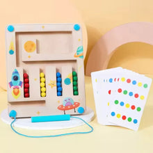 ColorMagnet – Drewniana magnetyczna gra do sortowania kolorów z kartami z wzorami dla dzieci w wieku 3+