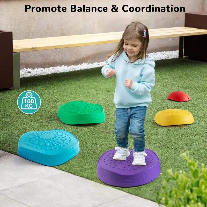 Step&Balance – Kamienie sensoryczne do ćwiczeń równowagi dla dzieci od 3 lat – wzmacniają równowagę i ruch