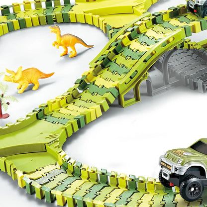 DinoRace - Zestaw do zabawy z torem wyścigowym dinozaurów jurajskich