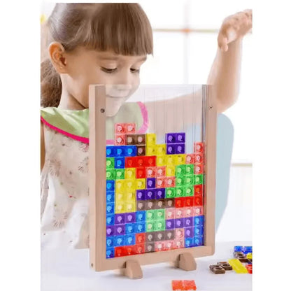 PuzzleNest – Drewniana układanka Tetris 3D dla dzieci w wieku 3+ lat – poprawia orientację przestrzenną
