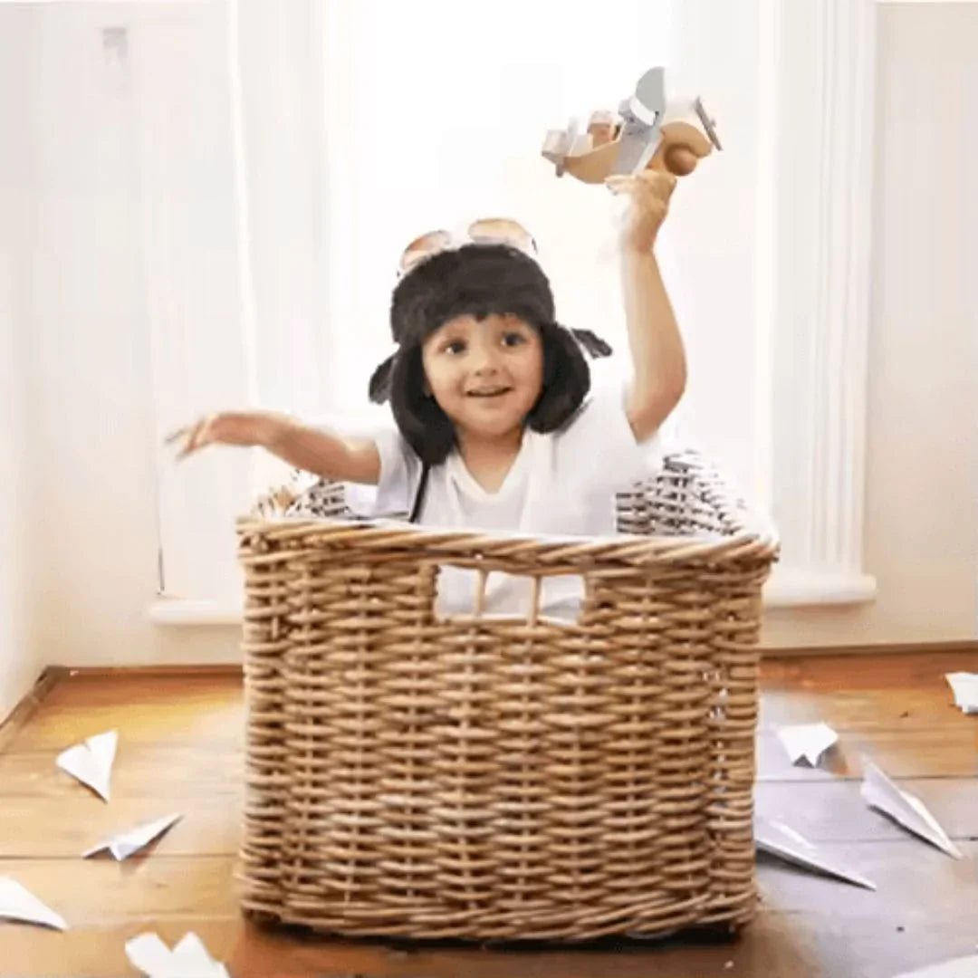 SkyCraft– Drewniana zabawka Montessori w kształcie samolotu dla dzieci w wieku 3+ lat – rozwija kreatywność i sprawność motoryczną