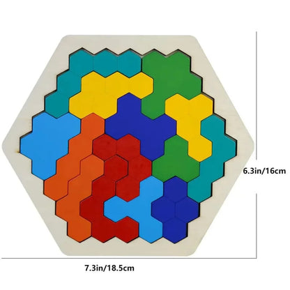 HexoCraft – Drewniana układanka sześciokątna dla dzieci w wieku 4+