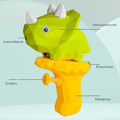 DinoSplash – Pistolet na wodę w kształcie dinozaura dla dzieci w wieku 3+ lat – najlepsza letnia zabawa