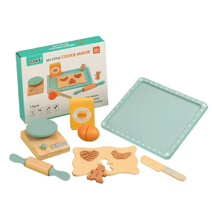 Little Baker– Drewniany zestaw kuchenny do zabawy dla dzieci od 3 lat – stymuluje kreatywność i umiejętności