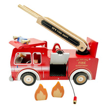 RescueRider – Drewniana zabawka w kształcie wozu strażackiego dla dzieci od 18 miesięcy – stymuluje kreatywną zabawę i rozwój motoryczny