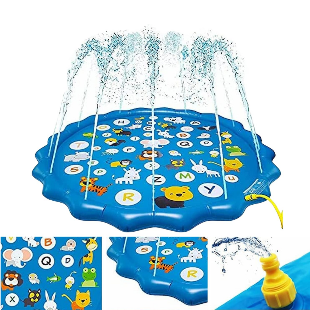 SplashPad - mata zraszająca do zabawy na świeżym powietrzu w ogrodzie - możliwość przymocowania do węża - dla dzieci od 2 lat - średnica 100 cm