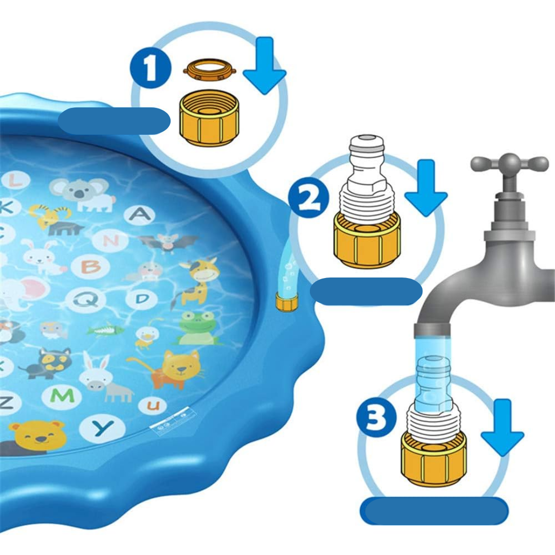 SplashPad - mata zraszająca do zabawy na świeżym powietrzu w ogrodzie - możliwość przymocowania do węża - dla dzieci od 2 lat - średnica 100 cm