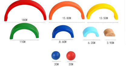 Rainbow Stack – Duży drewniany Rainbow Stack dla dzieci od 3 lat – stymuluje kreatywne budowanie